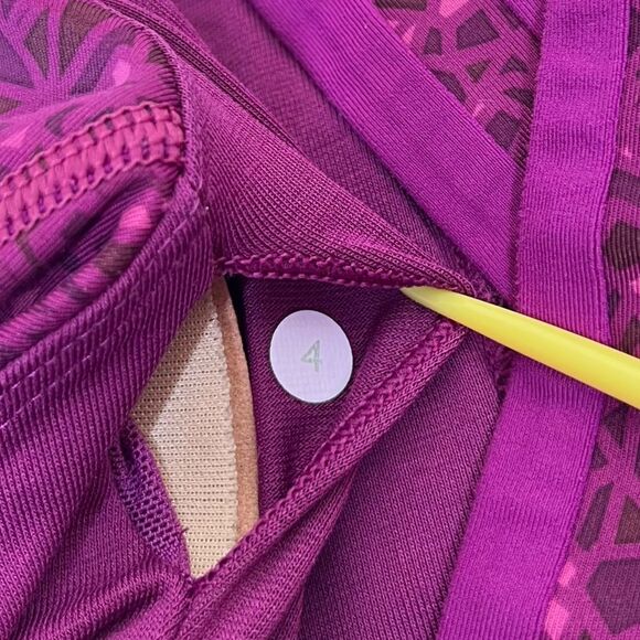 Lululemon Athletica Rack Pack Sports Bra Paradise Geo Regal Plum Multi Women 4 - Picture 9 of 13